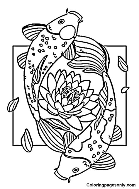 Koi Fish Coloring Pages.